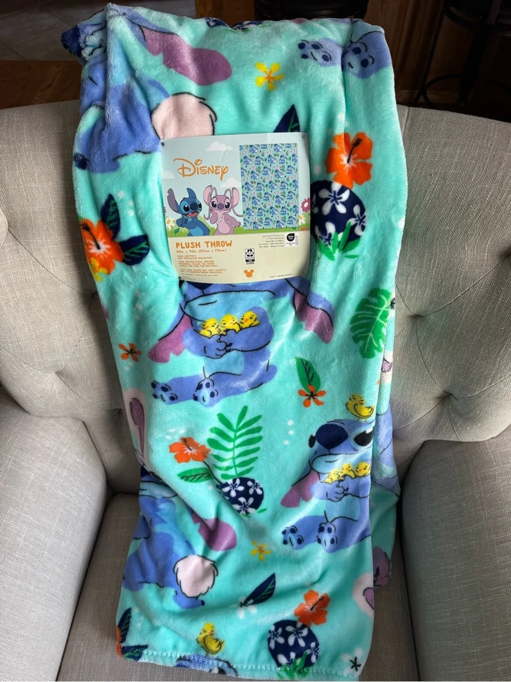 Disney Stitch Plush Throw Blanket - NWT